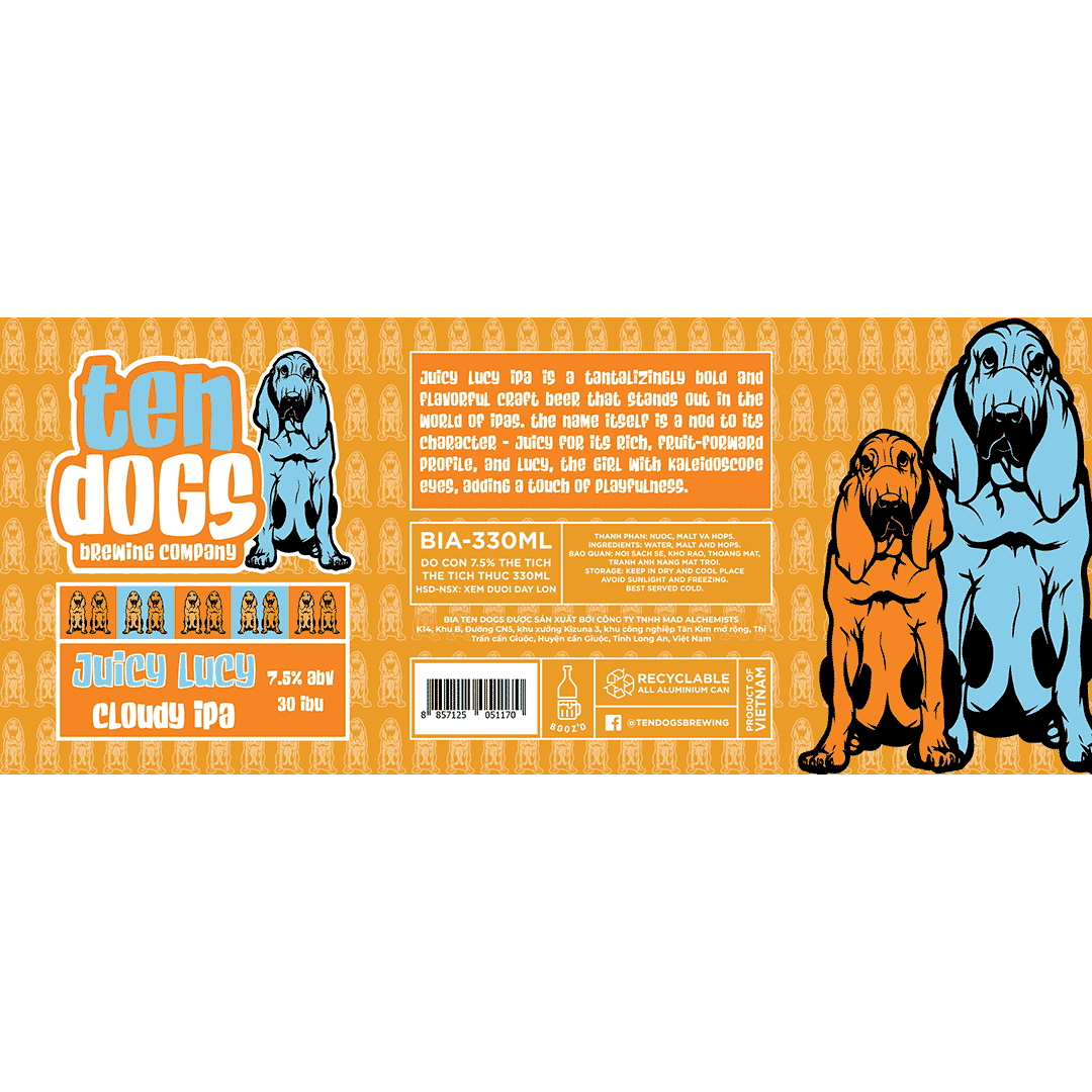 Ten Dogs Juicy Lucy Cloudy IPA LABEL