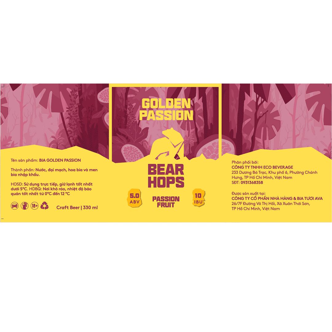 Bear Hops Golden Passion Passion Fruit Label