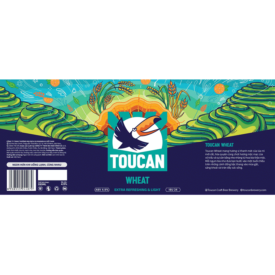 Toucan Wheat Can Label