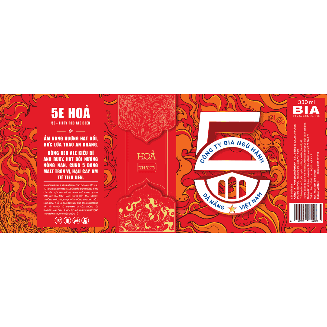 5 Elements Hỏa Fiery Red Ale Label