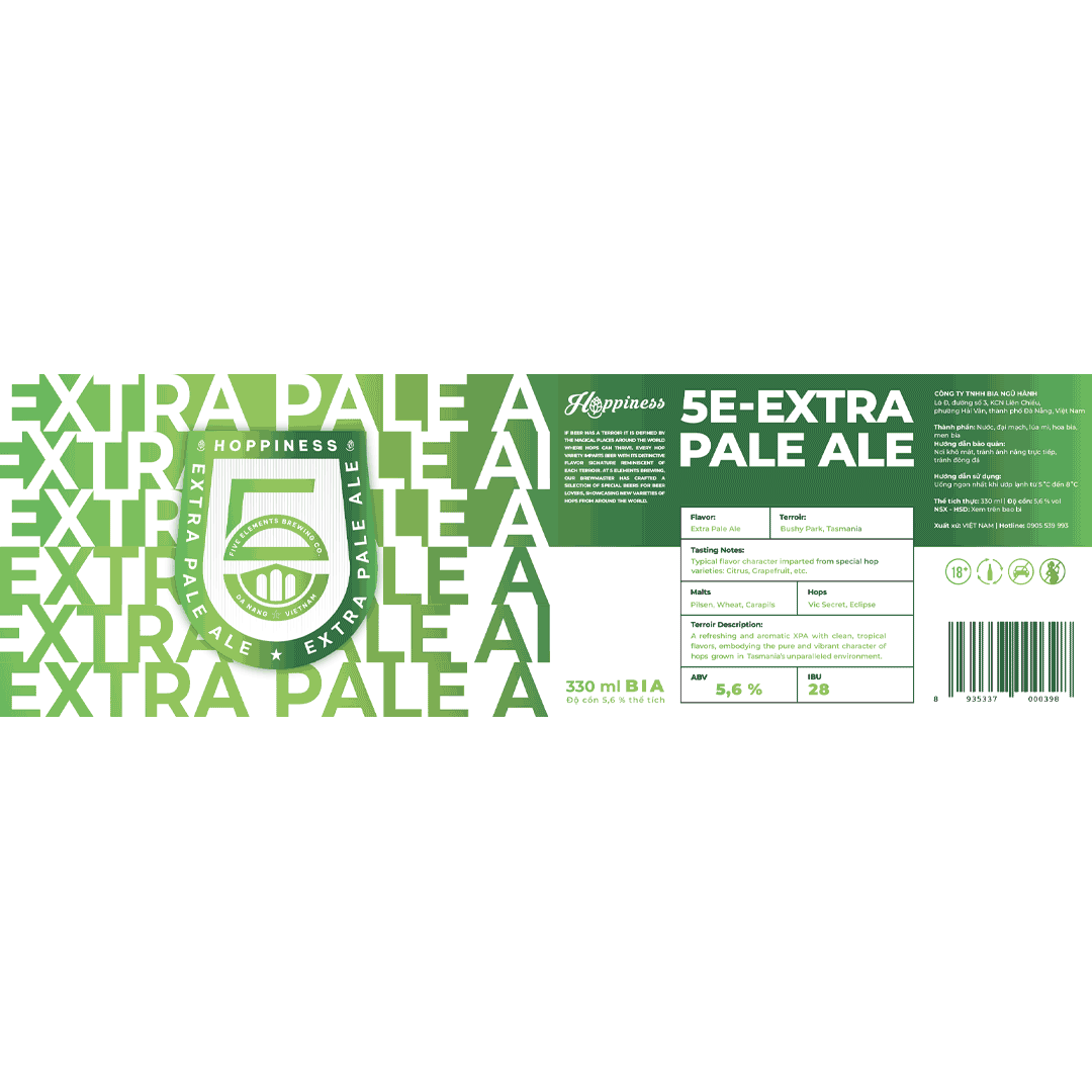 5 Elements Hoppiness Tasmanian XPA Label