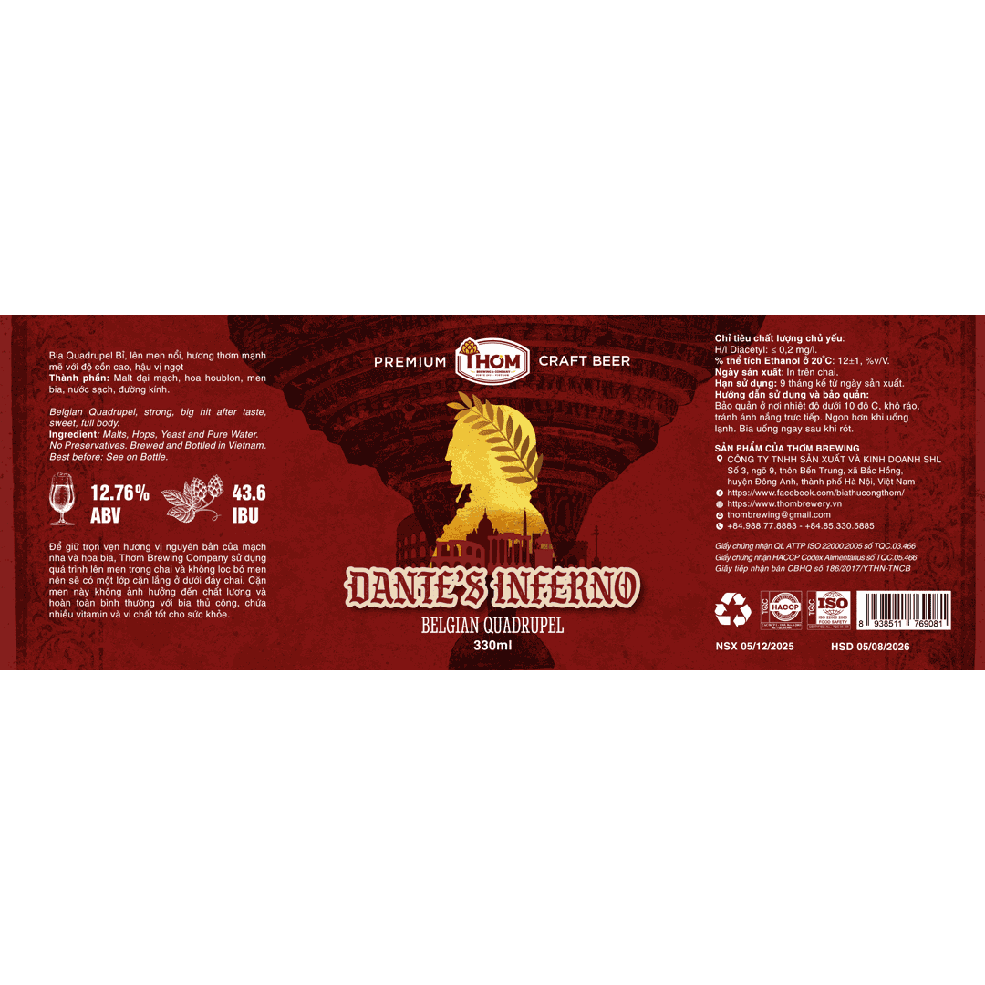 Thơm Dante's Inferno Belgian Quadrupel Label