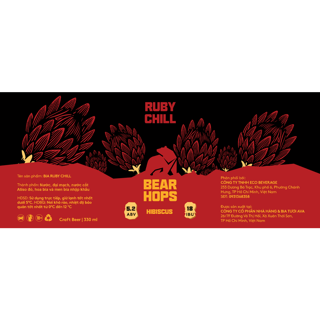 Bear Hops Ruby Chill Hibiscus Ale CAN Label