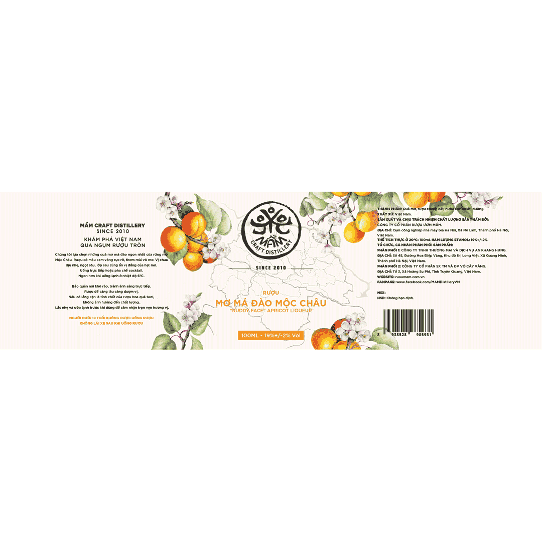 Mầm Distillery Mơ Má Đào Liqueur 100ml Label