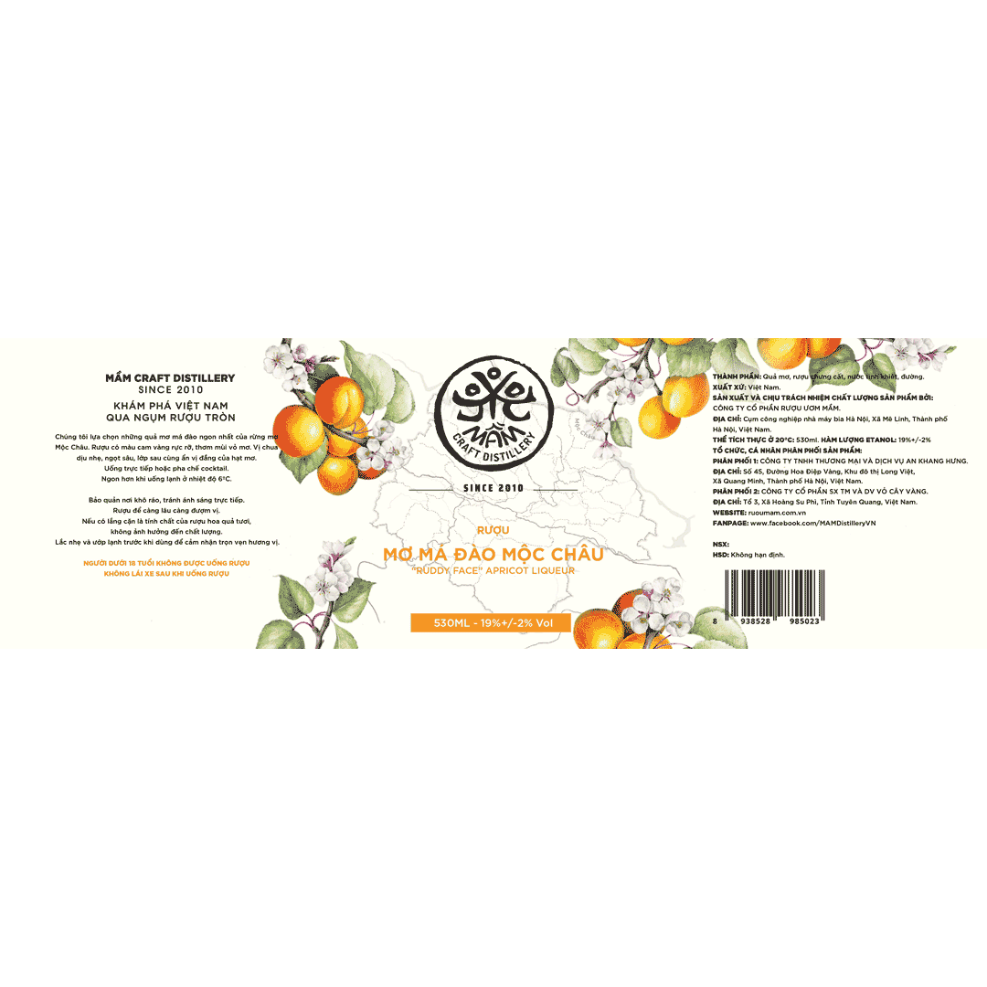 Mầm Distillery Mơ Má Đào Liqueur Label