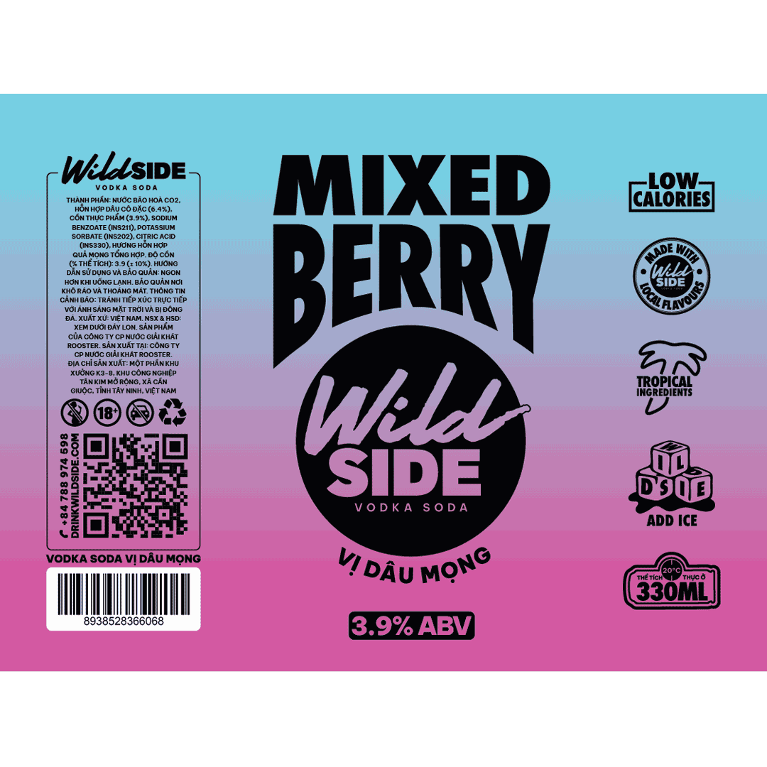 Wildside Mixed Berry Hard Soda LABEL