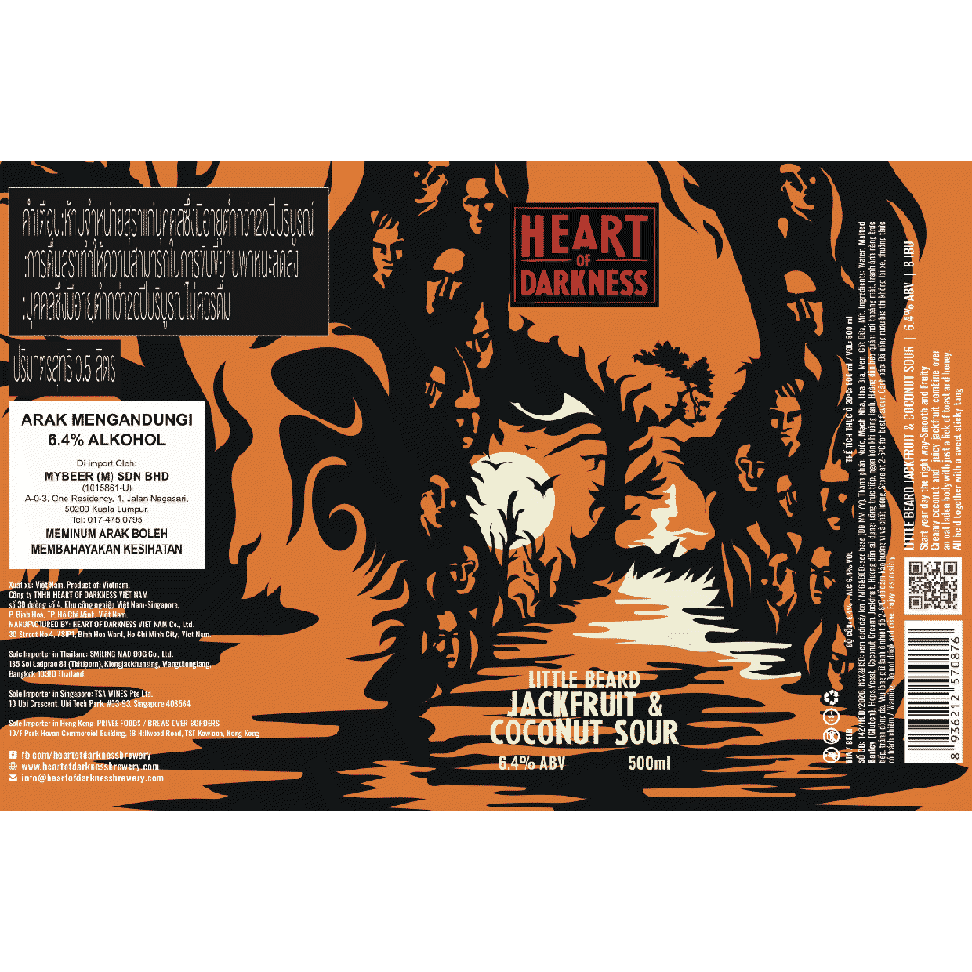 Heart of Darkness Little Beard Jackfruit & Coconut Sour Label