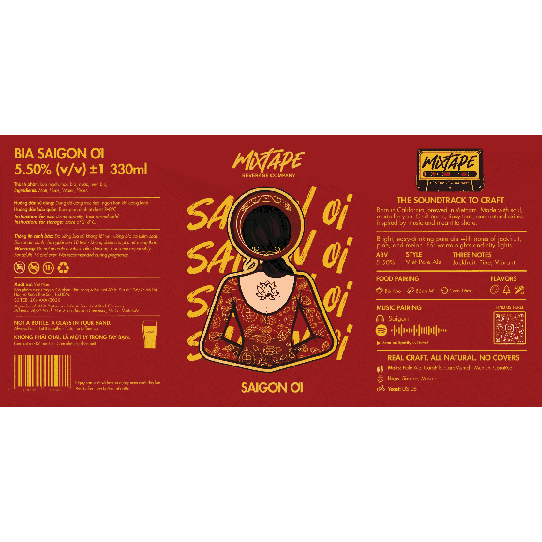 MixTape Sài Gòn Ơi Việt Nam Pale Ale Label