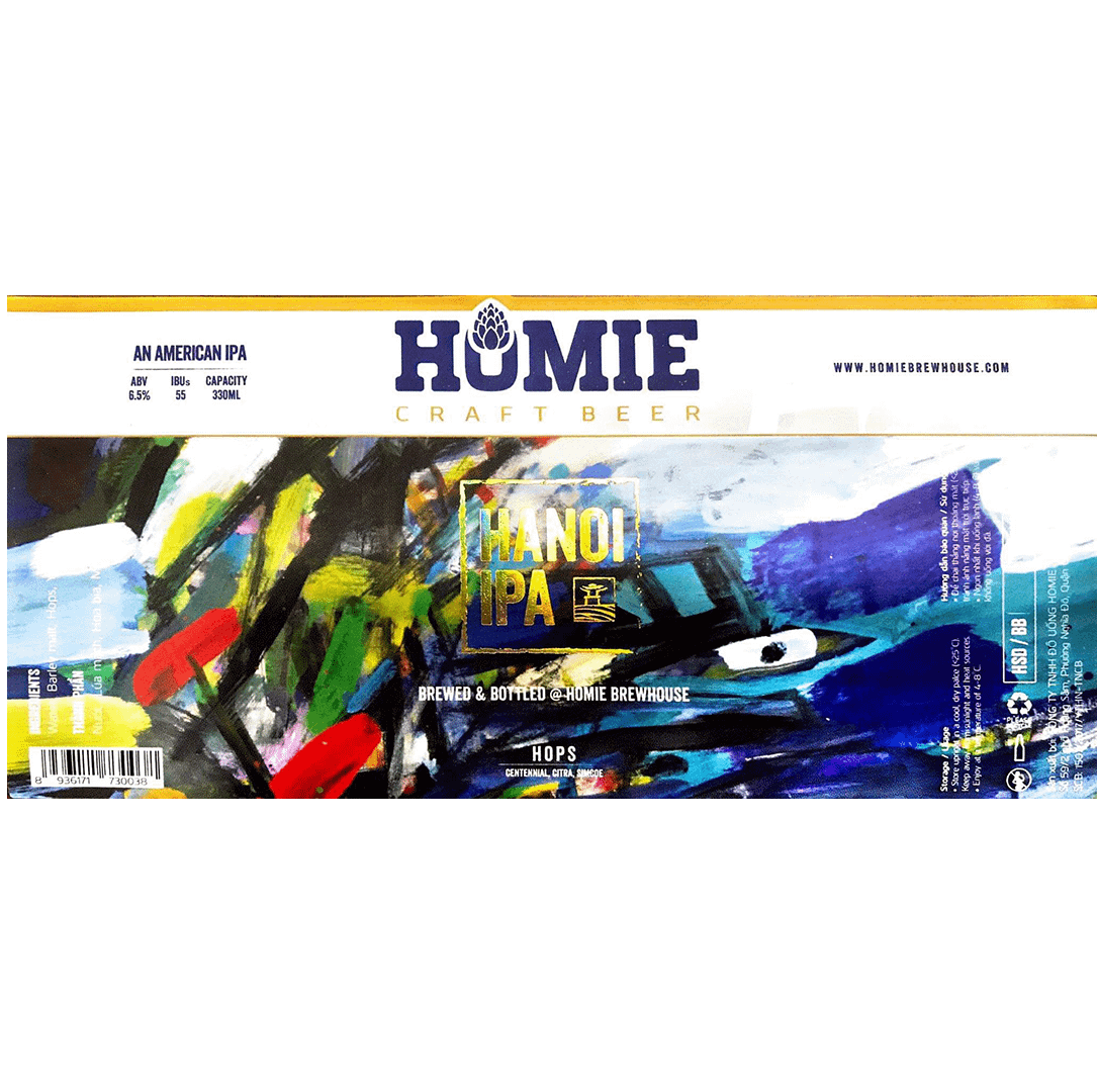 Homie Hanoi IPA Label