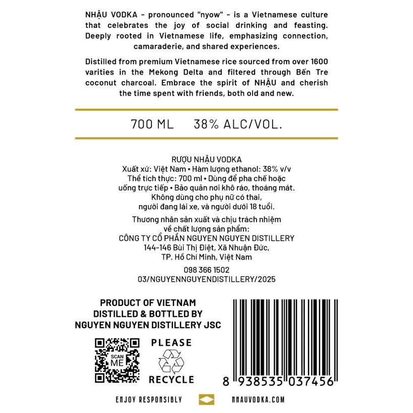 Nhậu Vodka Label Back